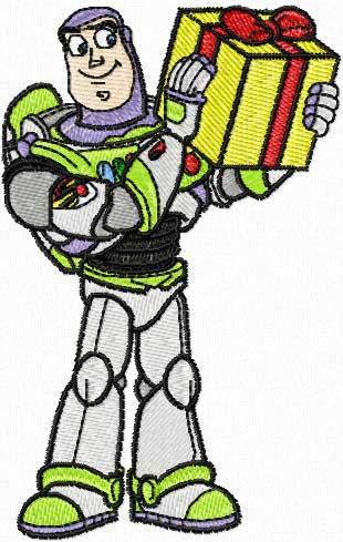 Buzz gives gifts machine embroidery design